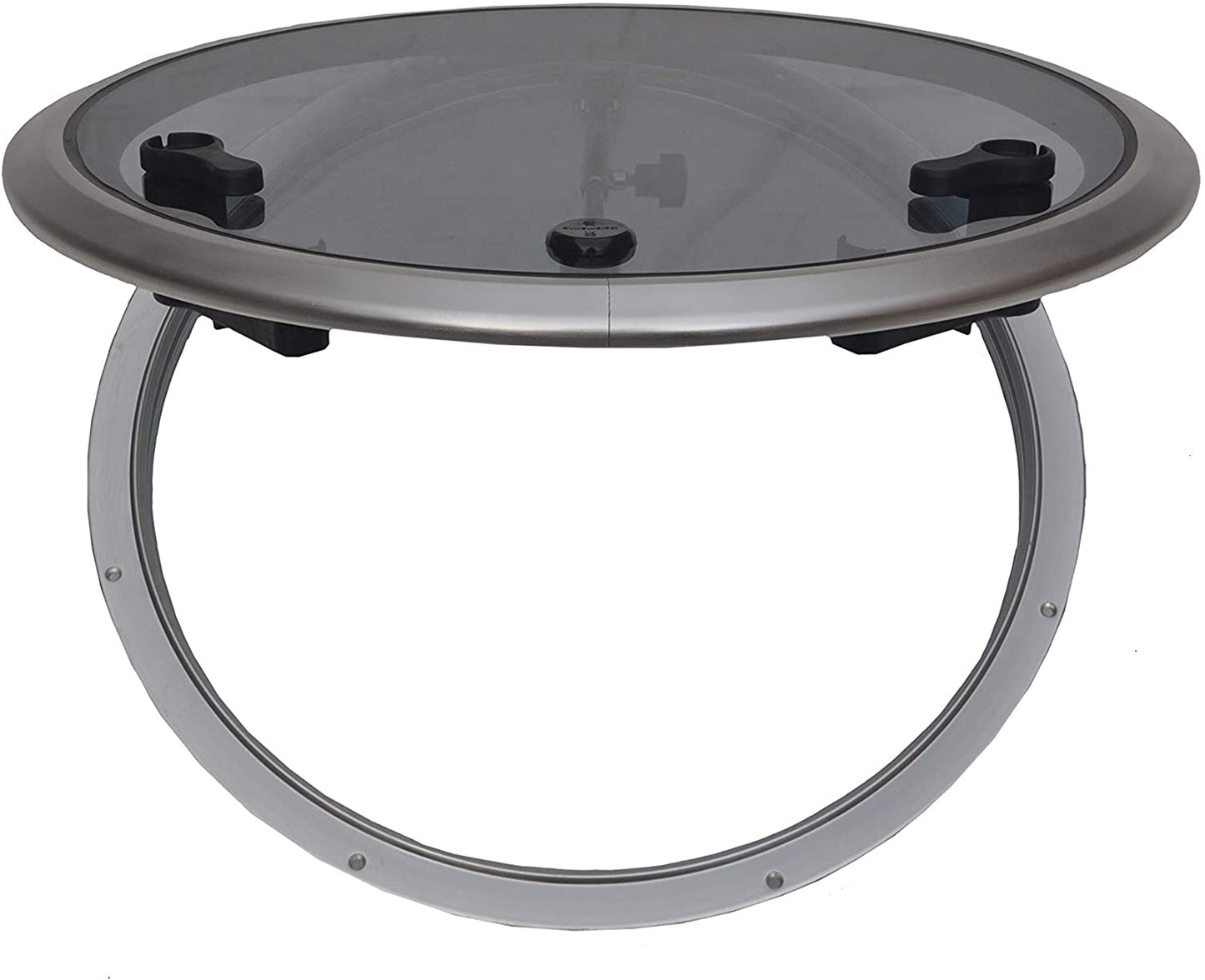 Galamarine Deck Hatch Anodized Aluminum Round Hatch with Tempered Glass for RV