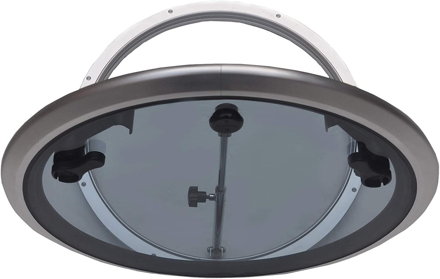 Galamarine Deck Hatch Anodized Aluminum Round Hatch with Tempered Glass for RV