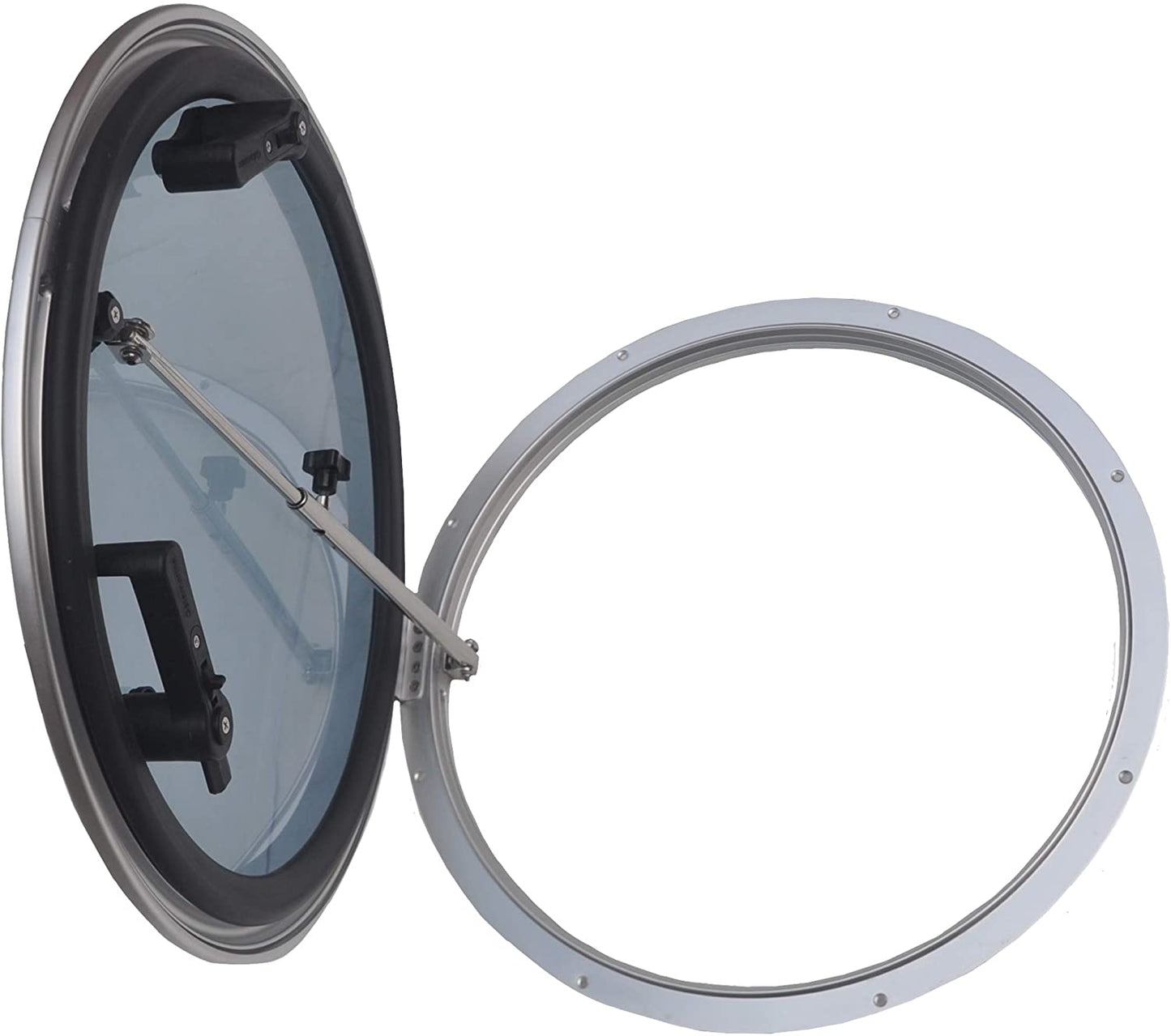 Galamarine Deck Hatch Anodized Aluminum Round Hatch with Tempered Glass for RV