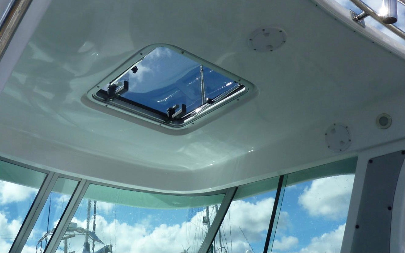 Anodized Aluminum Square Hatch with Tempered Glass for RV 6 Sizes