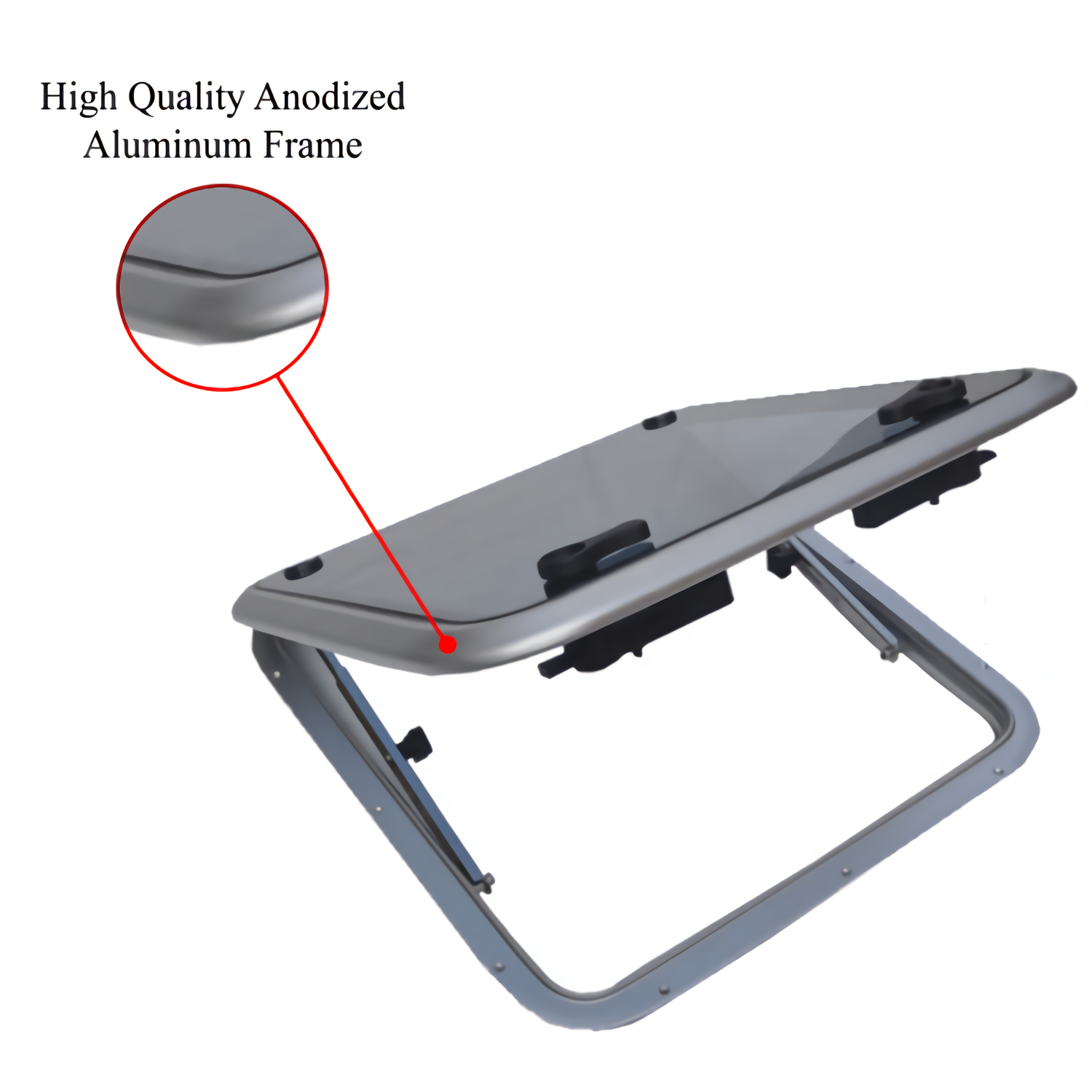 Anodized Aluminum Square Hatch with Tempered Glass for RV 6 Sizes