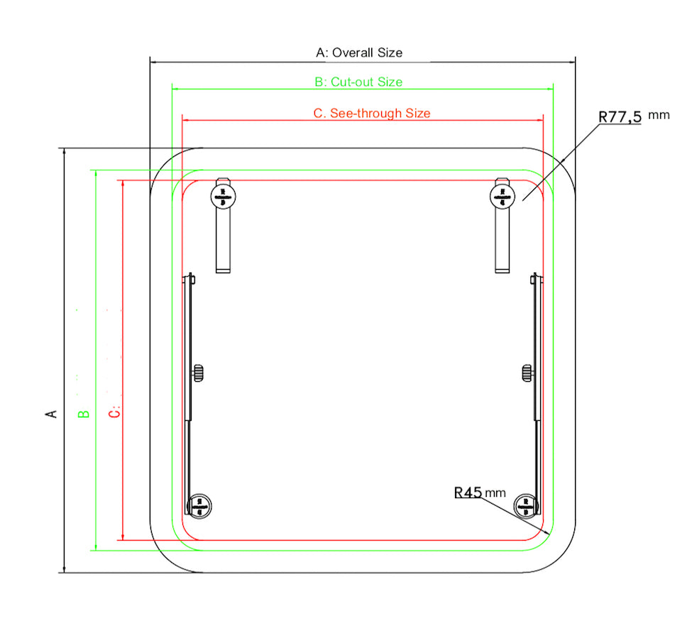 Galamarine 26.6"x26.6" Square Deck Hatch