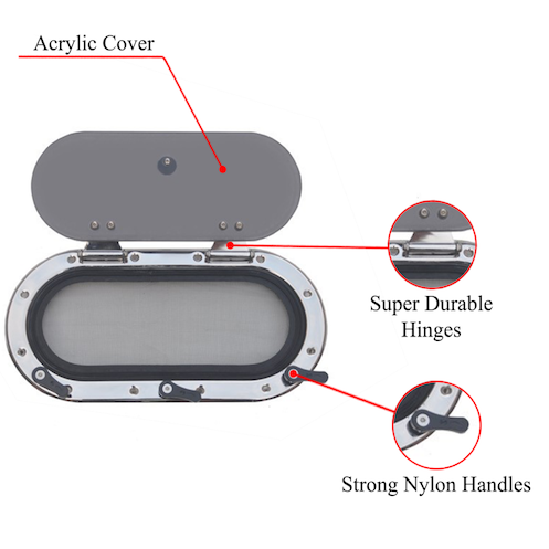 Galamarine Stainless Steel Oval Shape Portlight RV